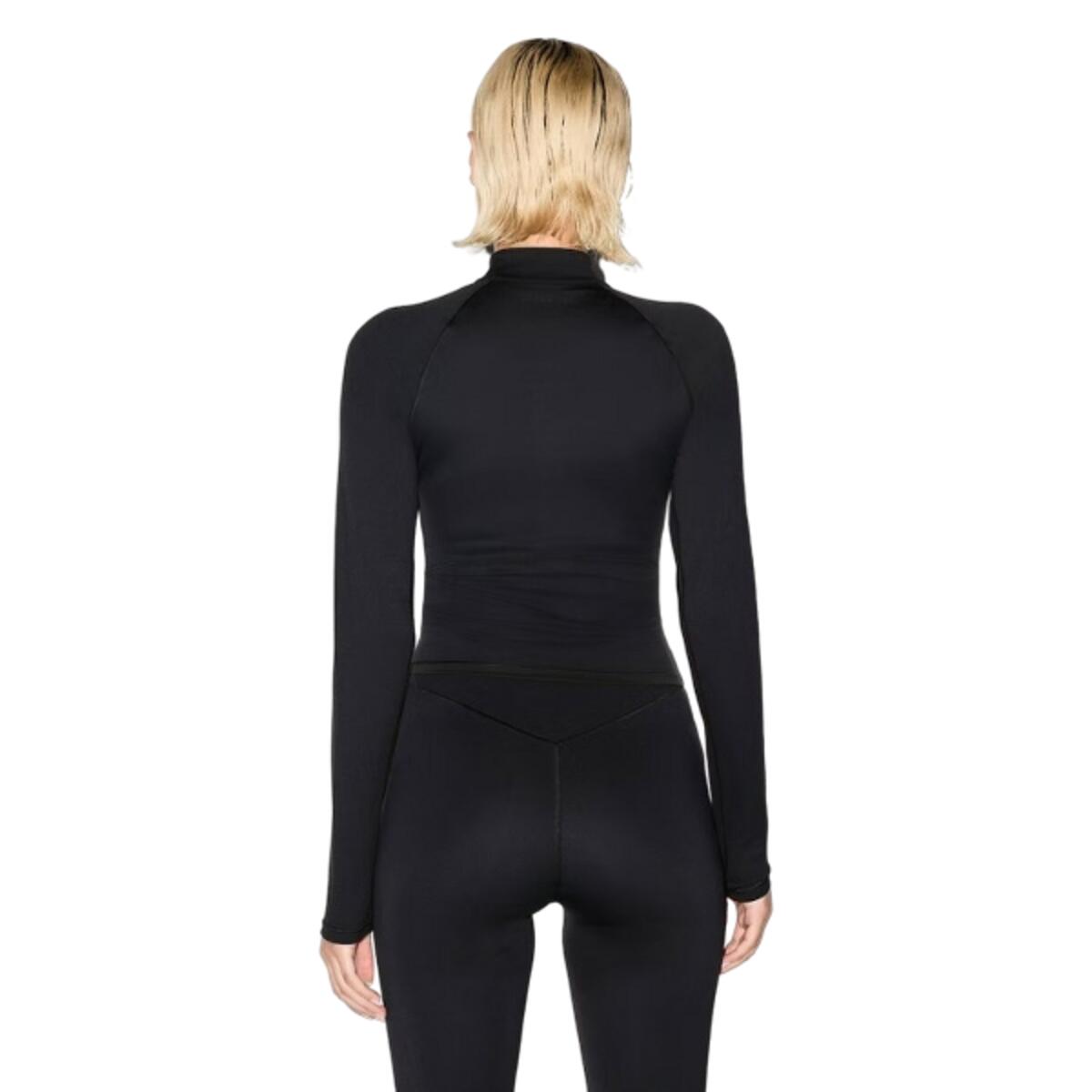 x SKIMS Women's Matte Mock Neck Full Zip Jacket Obsidian 5/5