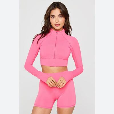 Damesjasje pureluxe cropped train jacket van ademend materiaal