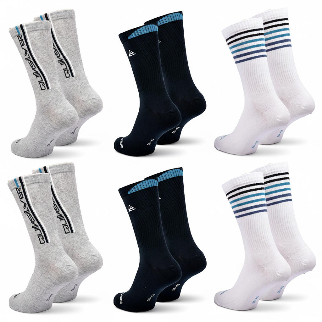 Quiksilver Confezione di calzini da uomo Crew Set da 6 paia Regular Lifestyle 4/7