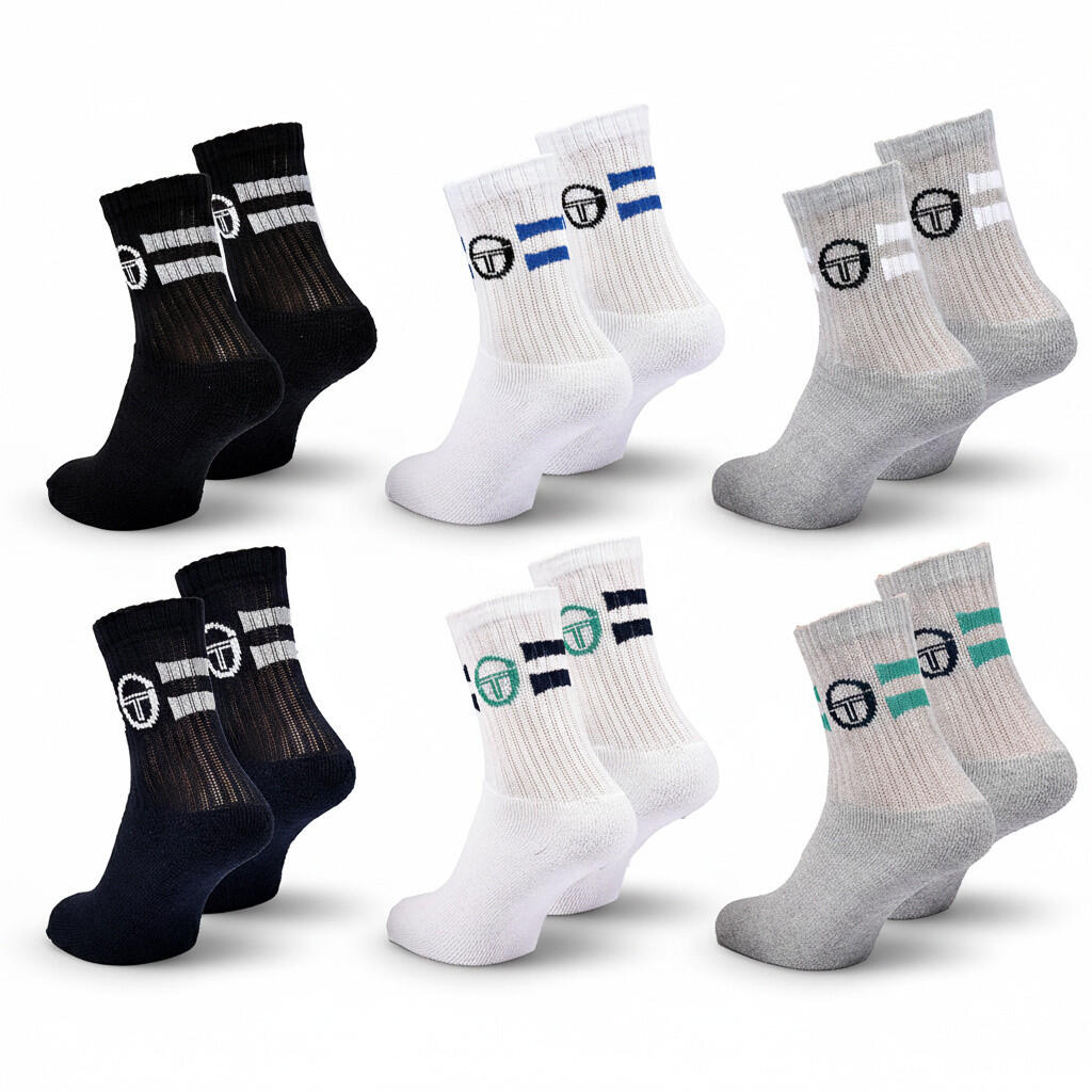 Sergio Tacchini Pack de Chaussettes enfant Tennis Crew Lot de 6 Paires 3/7