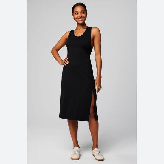 Robe Midi En Jersey Cloud Pour Femme Avec Détail Fendu