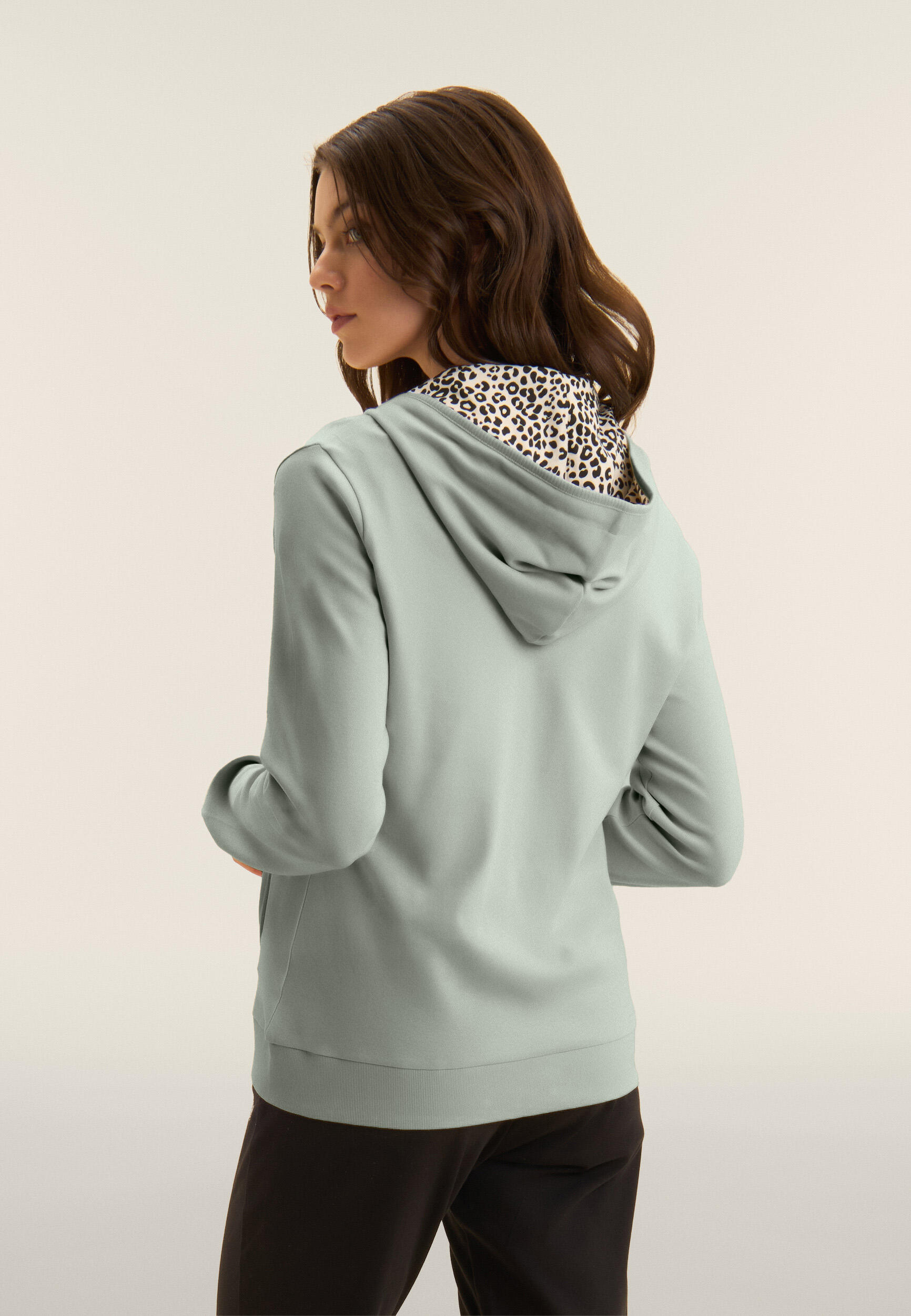Survêtement zippé et à capuche avec intérieur imprimé motif animal 3/5