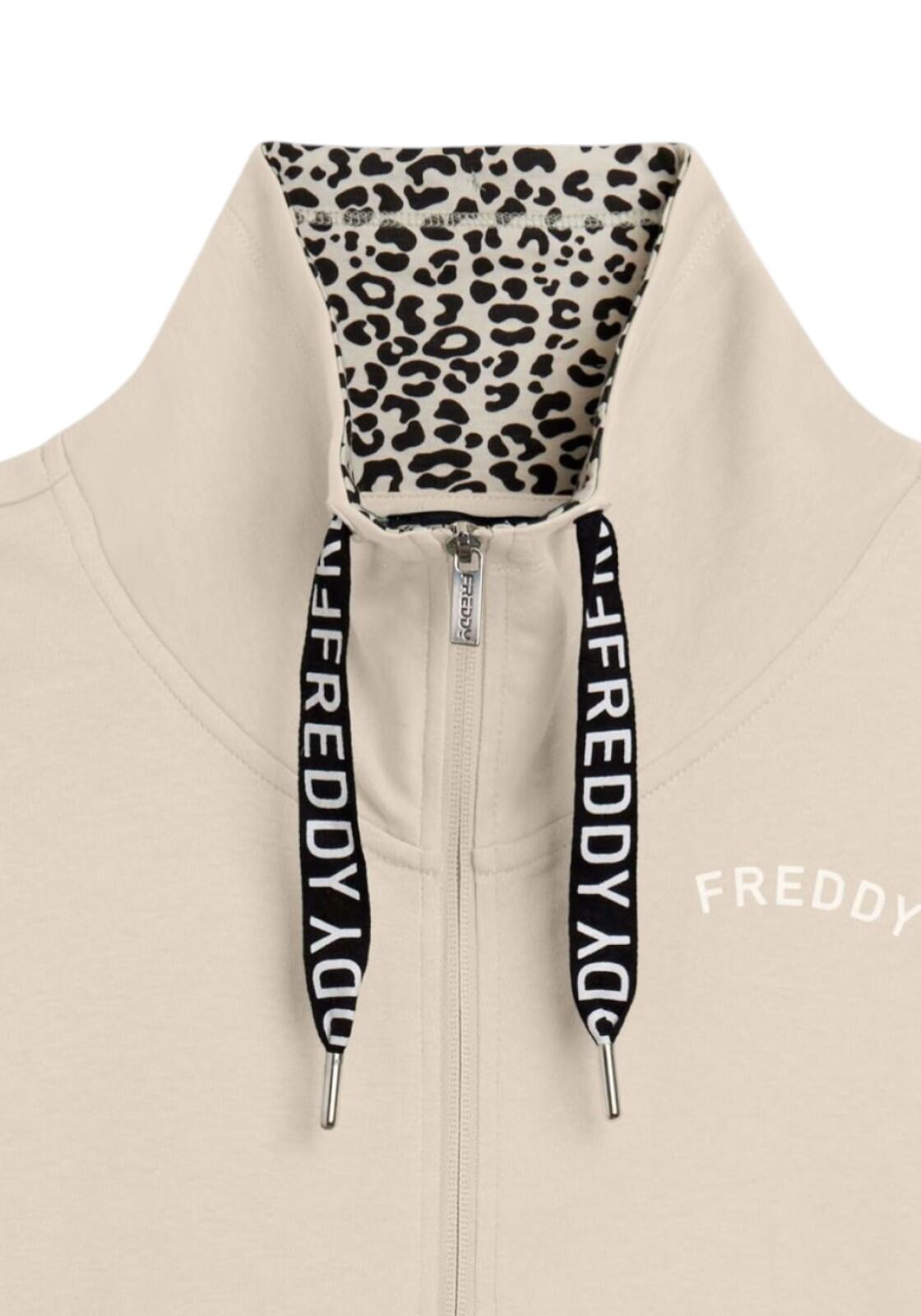 Jumpsuit met ritssluiting en hoge kraag met animalier voering 2/5
