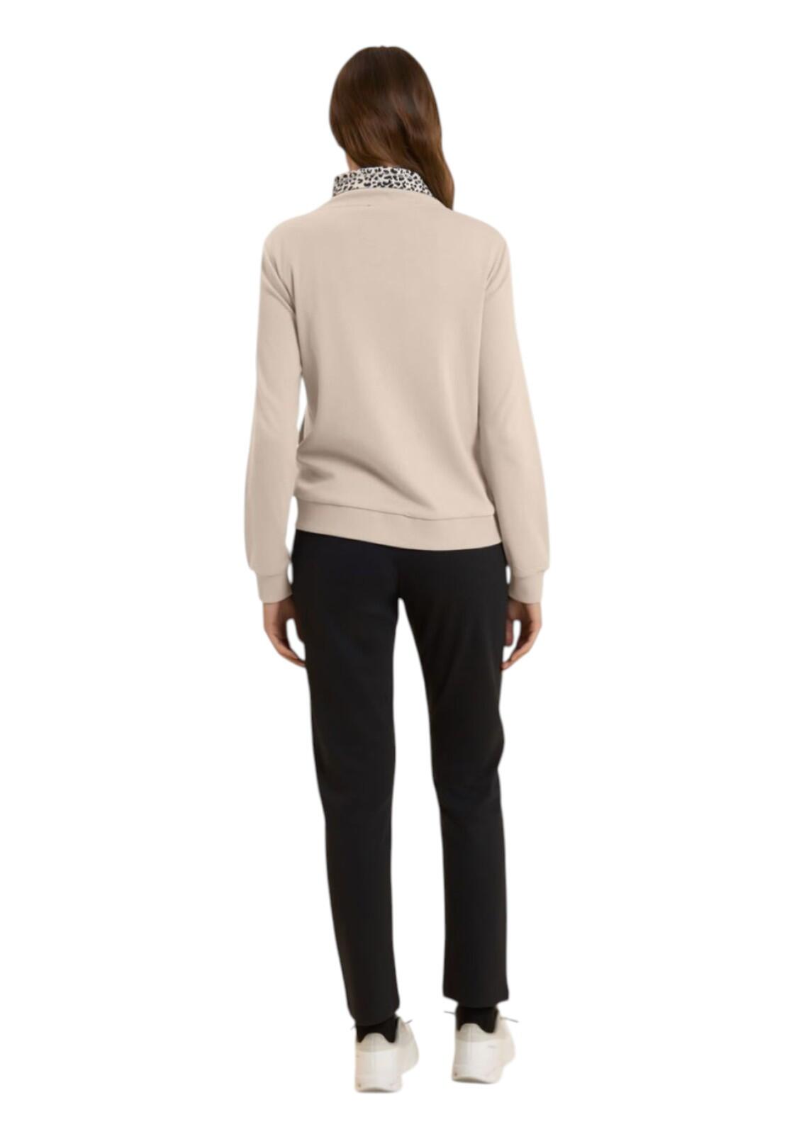 Jumpsuit met ritssluiting en hoge kraag met animalier voering 4/5