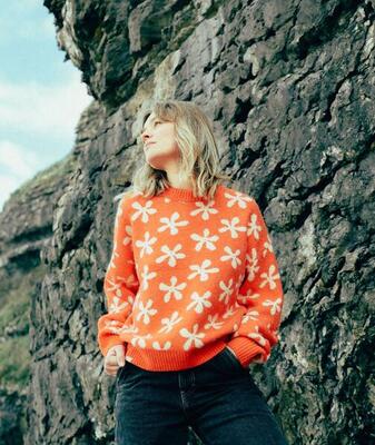 Jacquard trui met bloemenmotief pandora