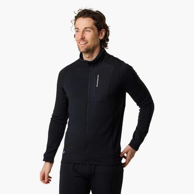 Heren hiking training sweater quick dry ultra light tech midlayer full zip