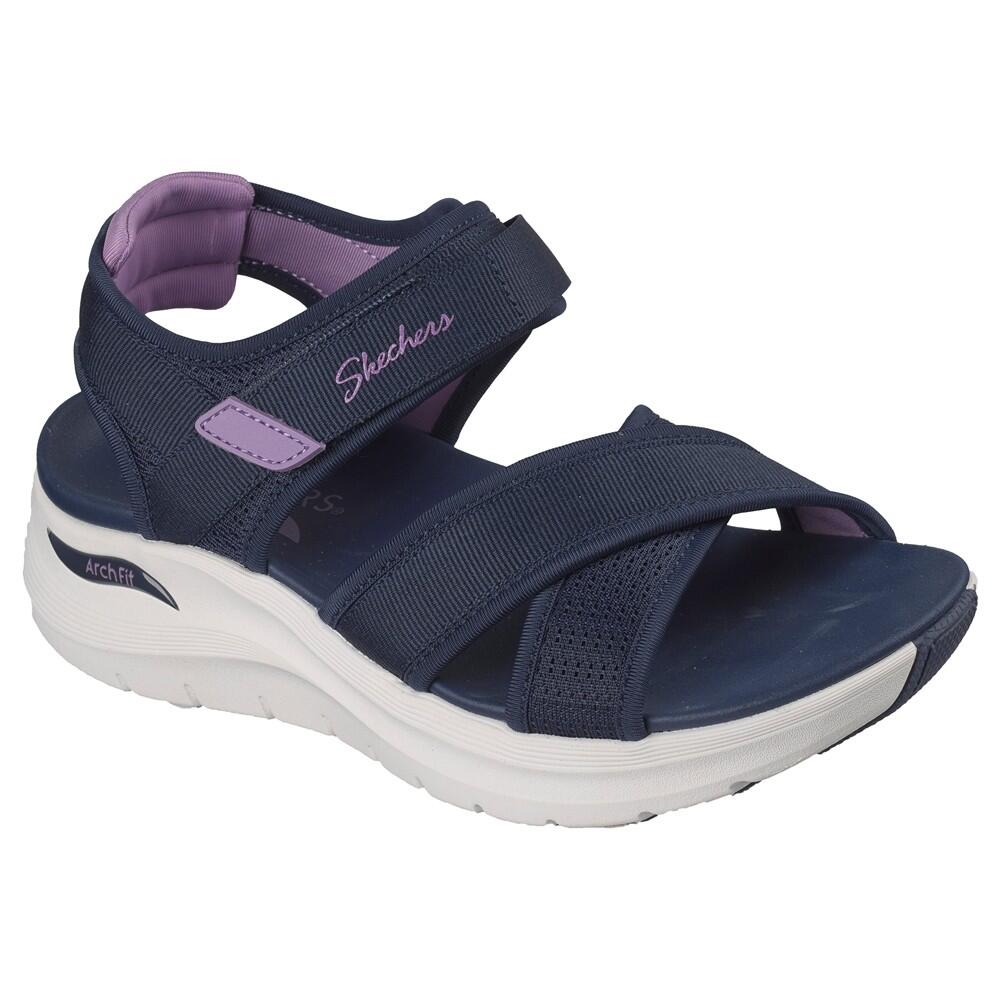 SANDALE FEMME Skechers Arch Fit 2.0  Feelin tissu BLEU 2/7