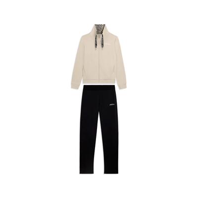 Jumpsuit met ritssluiting en hoge kraag met animalier voering