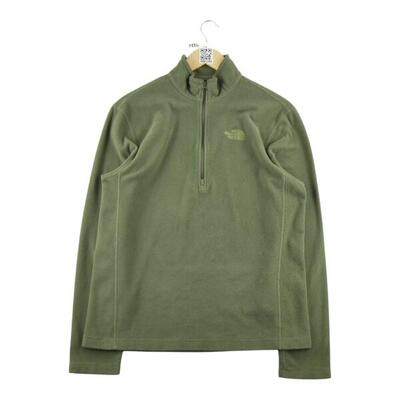 Tweedehands - heren tnf khaki fleece pullover - als nieuw
