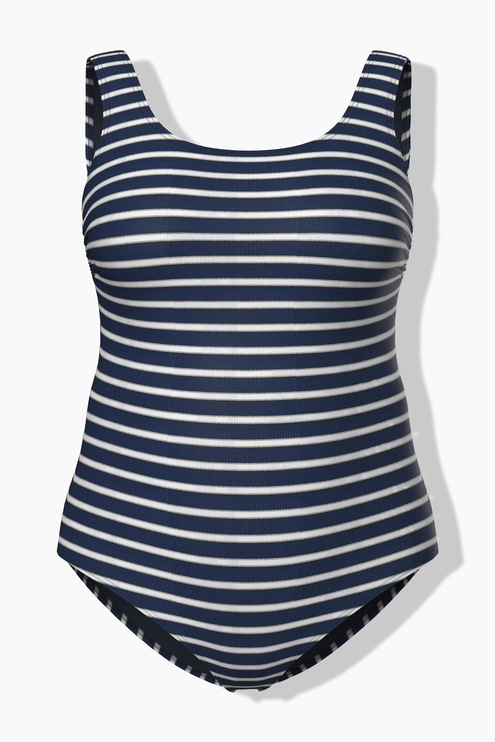 Femme Maillot de bain sans bonnets souples décolleté rond et motif à rayures 6/7