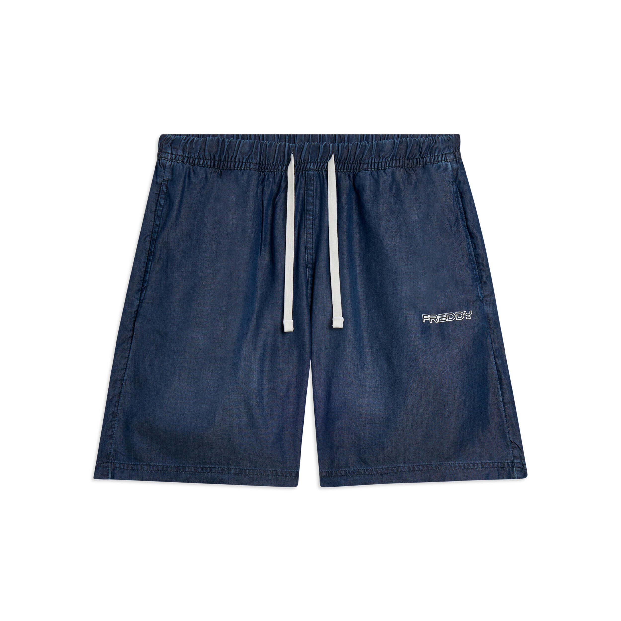 Pantalon court en tissu chambray avec cordon de serrage contrasté 1/4