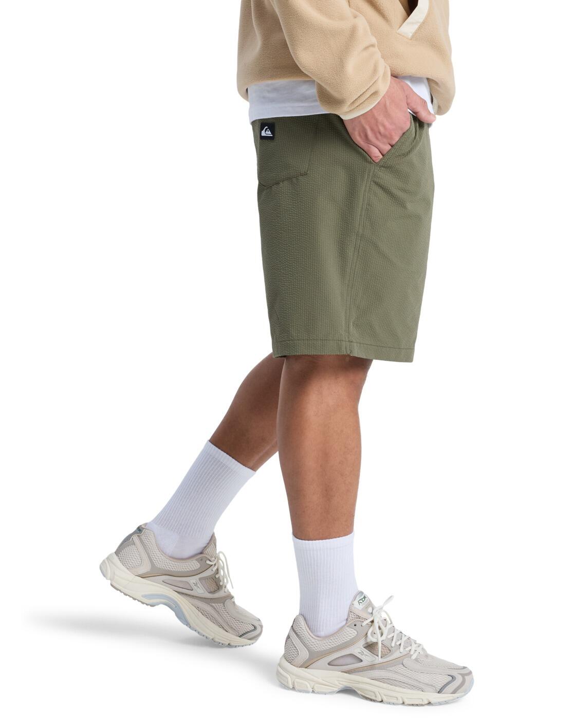 Short taille élastique TAXER TEXTURED Vert Homme 3/4