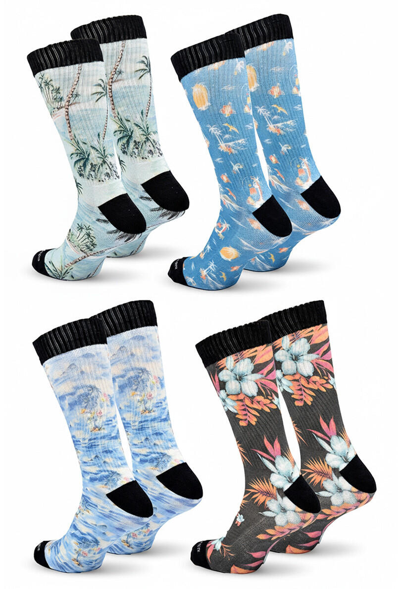 Quiksilver Set di calzini da uomo Crew LONG Lifestyle Set da 4 paia 3/7