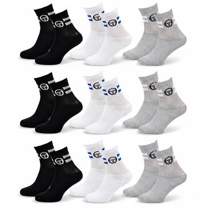 Sergio Tacchini Pack de Chaussettes enfant Tennis Crew Lot de 9 Paires