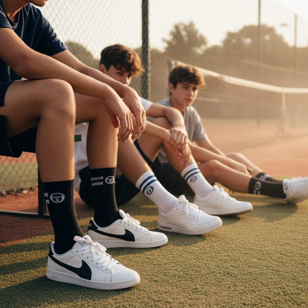 Sergio Tacchini Pack de Chaussettes enfant Tennis Crew Lot de 9 Paires 6/7