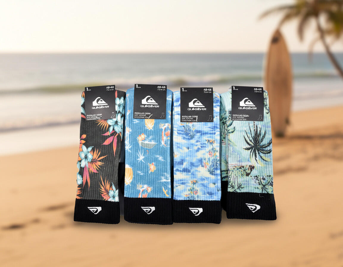 Quiksilver Set di calzini da uomo Crew LONG Lifestyle Set da 4 paia 6/7