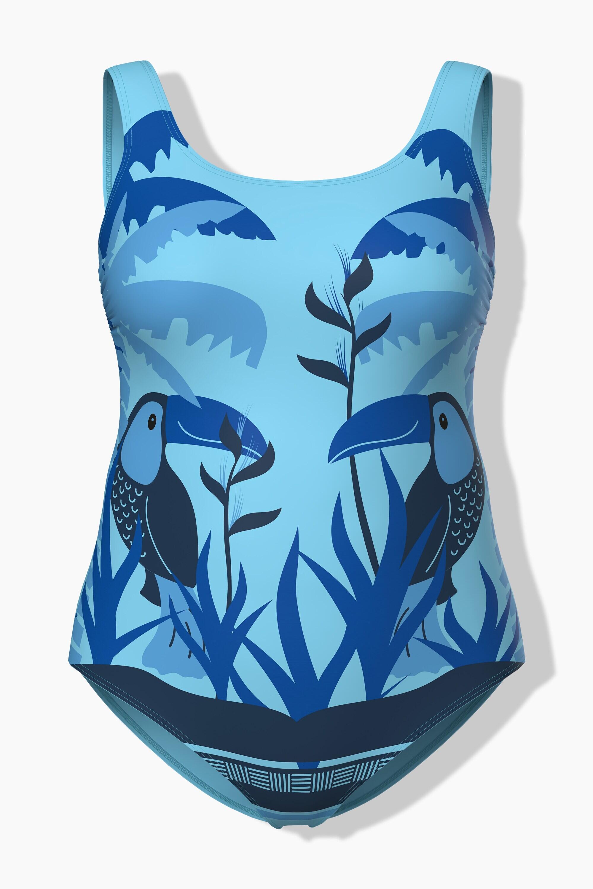 Femme Maillot de bain motif toucans sans bonnets souples décolleté rond 12/13