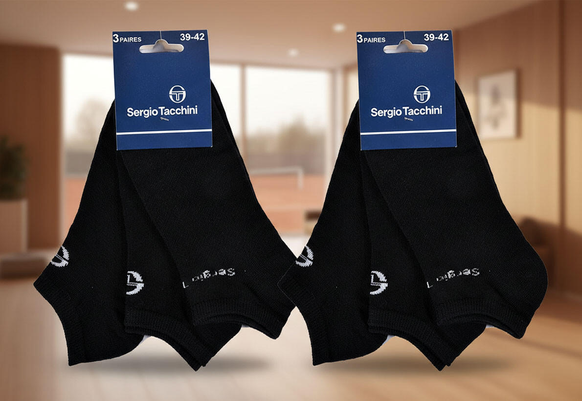 Sergio Tacchini Pack Calcetines Cortos Mujer Quarter Lote de 6 4/7