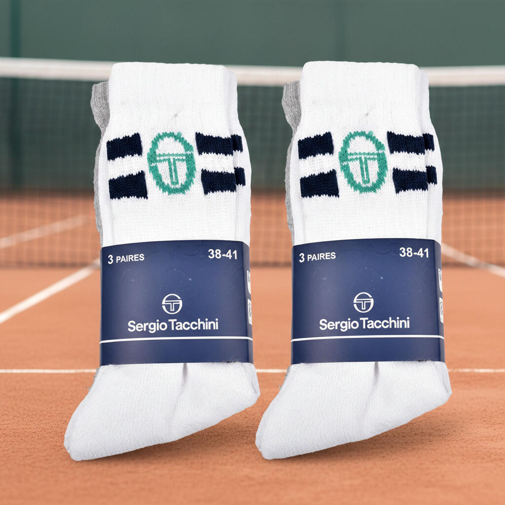 Sergio Tacchini Pack de Chaussettes enfant Tennis Crew Lot de 6 Paires 5/7