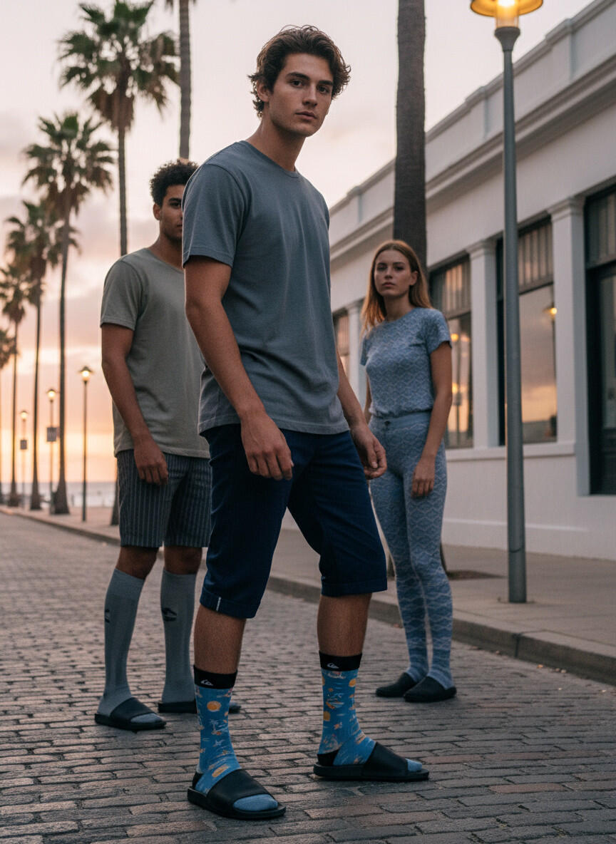 Quiksilver Set di calzini da uomo Crew LONG Lifestyle Set da 2 paia 3/7