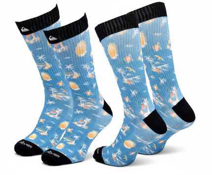 Quiksilver Pack de Chaussettes Homme Crew LONG Lifestyle Pack de 2 Paires