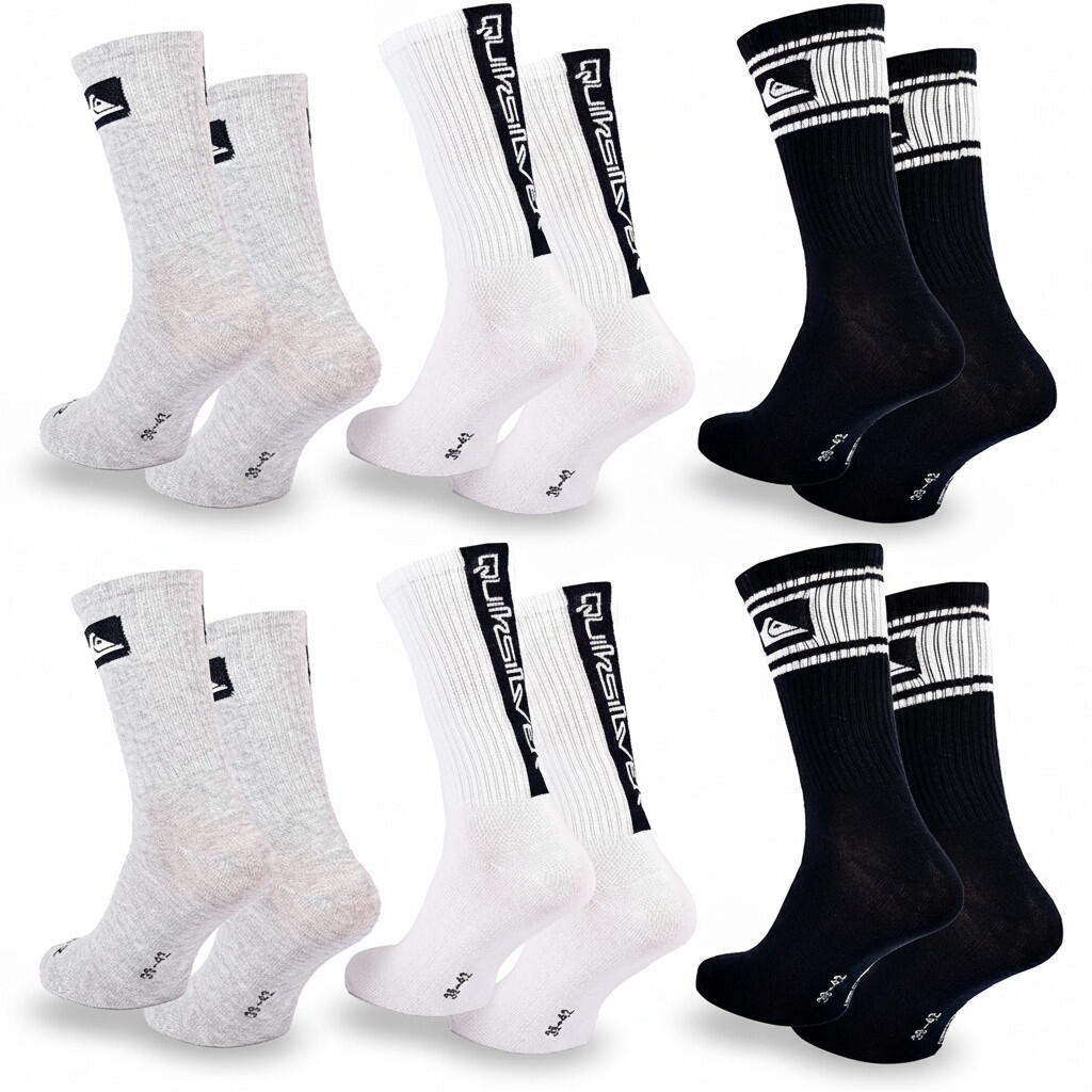 Quiksilver Confezione di calzini da uomo Crew Set da 6 paia Regular Lifestyle 4/7