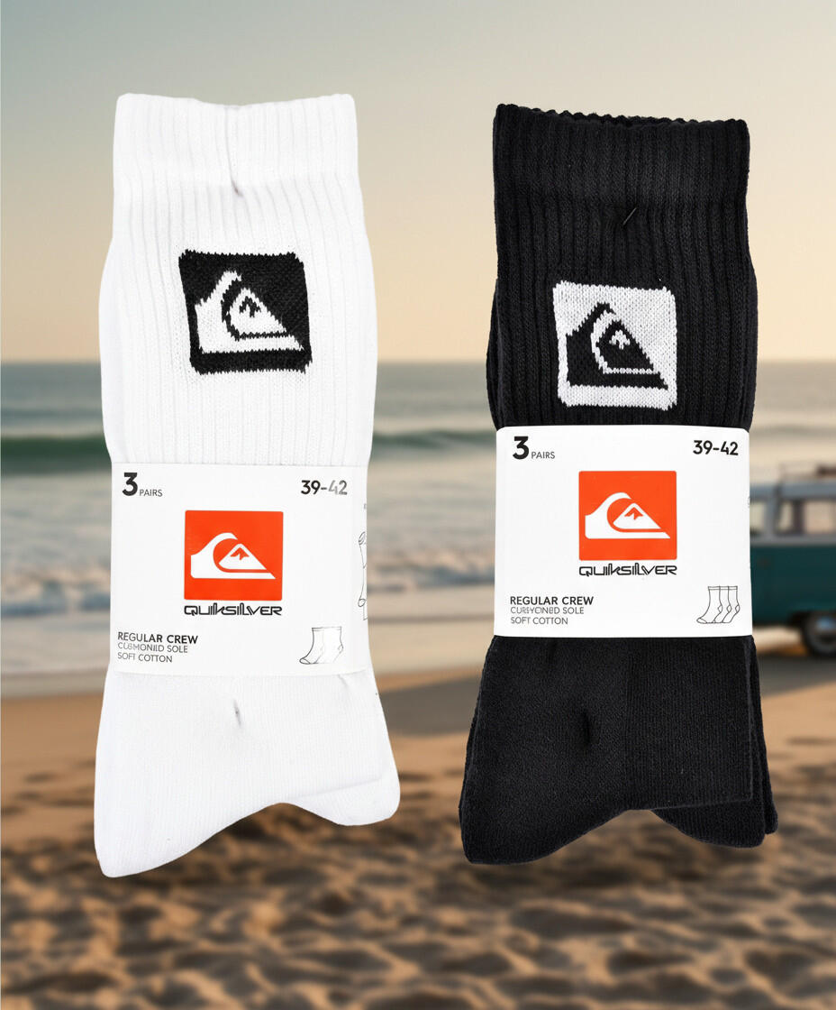 Quiksilver Confezione di calzini da uomo Crew Set da 6 paia Sport Cushioned 4/7