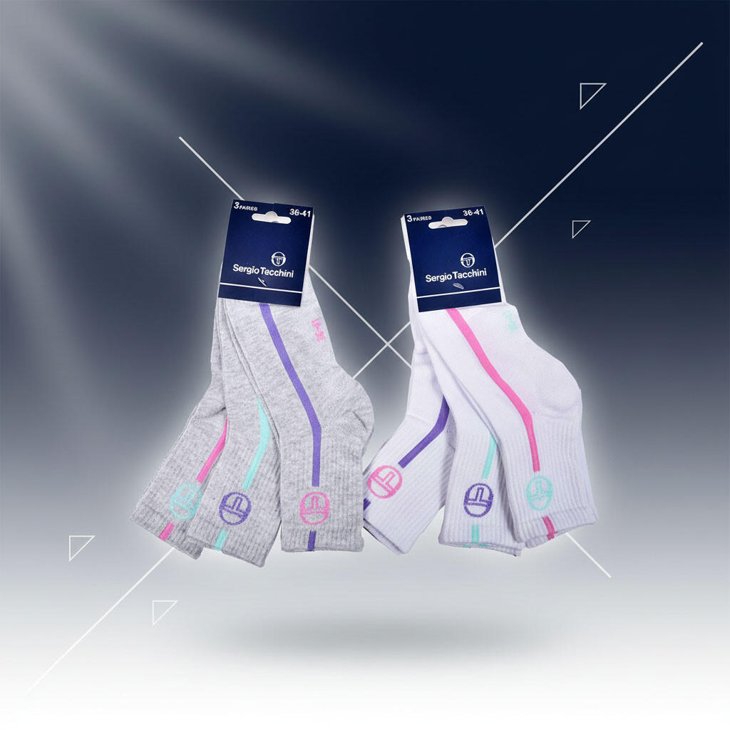 Sergio Tacchini Pack Calcetines Cortos Mujer Quarter Lote de 6 5/7