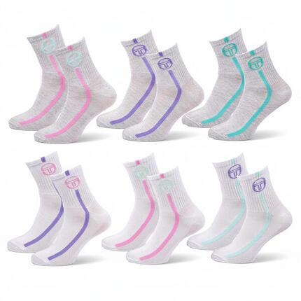 Sergio Tacchini Pack Chaussettes Courte Femme Quarter Lot de 6