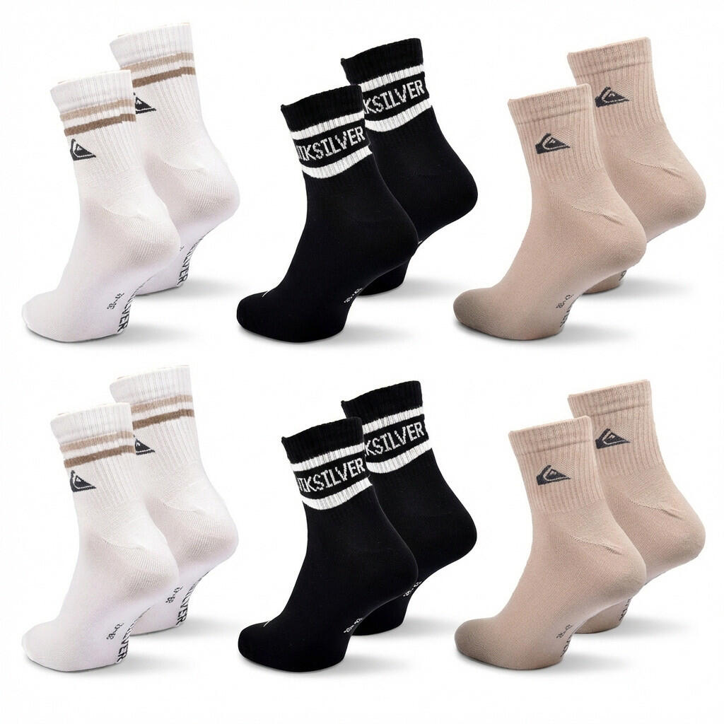 Quiksilver Confezione di calzini da uomo QUARTER Set da 6 paia Sport 4/7
