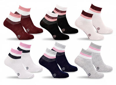 Sergio Tacchini Confezione di calzini corti da bambina Quarter Confezione da 6