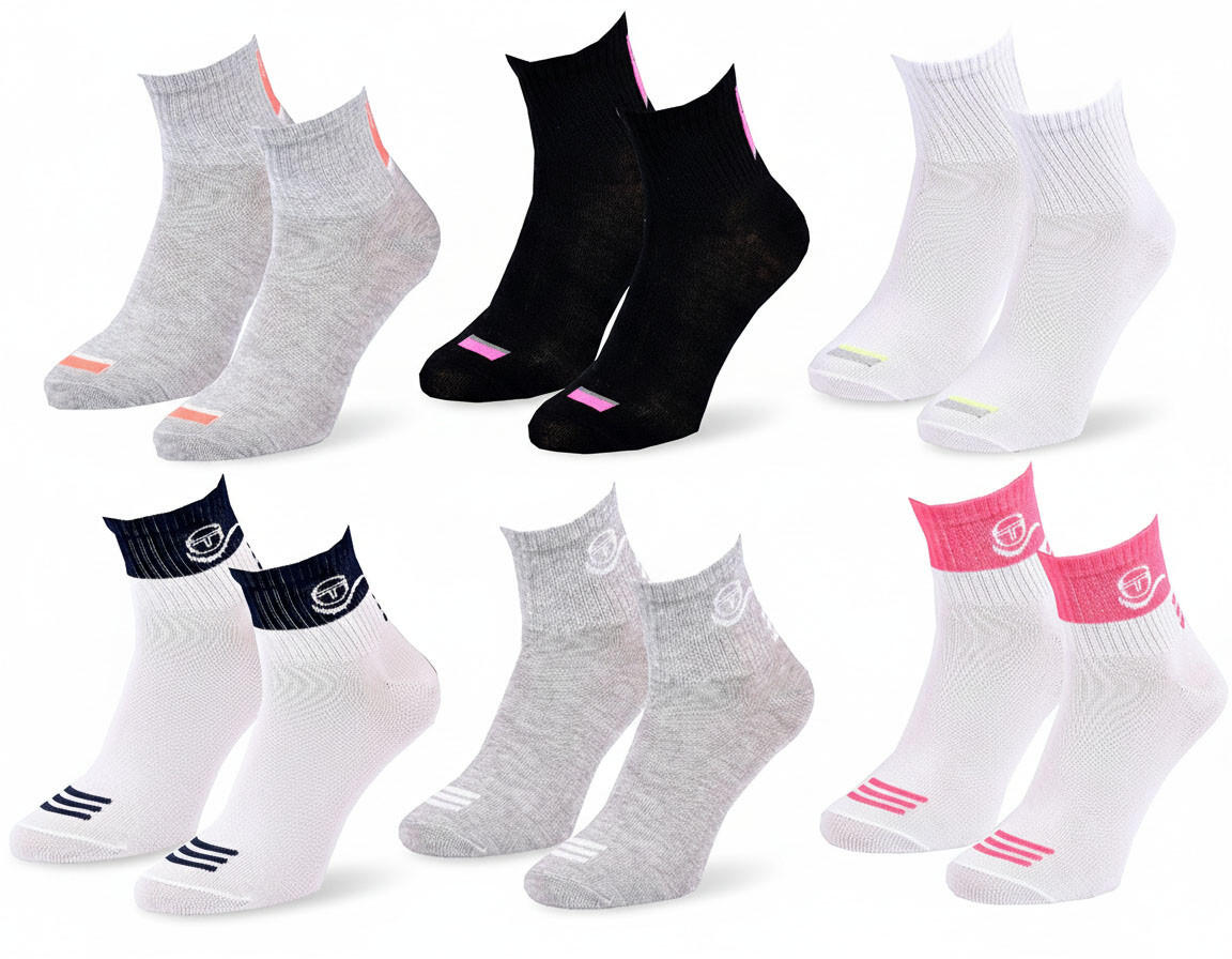 Sergio Tacchini Pack Calcetines cortos para niña Quarter Lote de 6 3/7