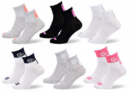 Sergio Tacchini Pack Chaussettes courtes Fille Quarter Lot de 6