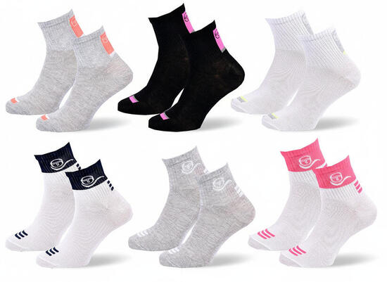 Sergio Tacchini Pack Chaussettes courtes Fille Quarter Lot de 6