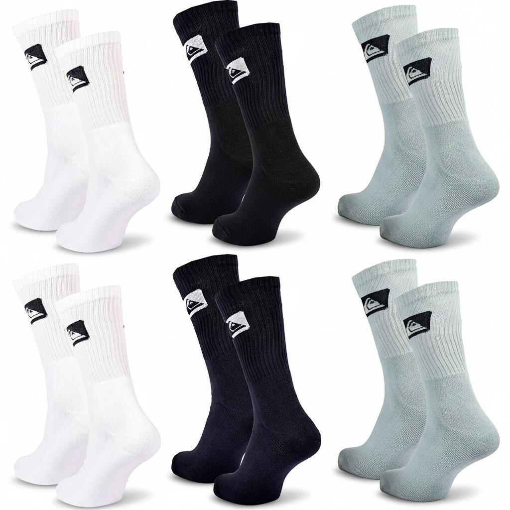 Quiksilver Confezione di calzini da uomo Crew Set da 6 paia Sport Cushioned 5/7