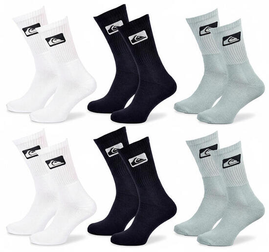 Quiksilver Pack de Chaussettes Homme Crew Lot 6 Paires Sport Cushioned