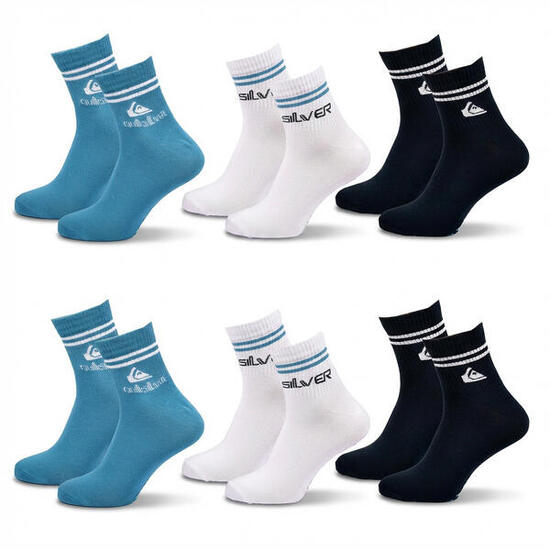 Quiksilver Pack de Chaussettes Homme QUARTER Lot 6 Paires Sport