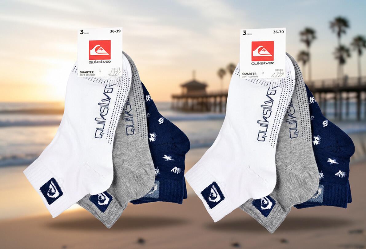 Quiksilver Pack de Chaussettes Enfant QUARTER  Lot 6 Paires Sport 5/7