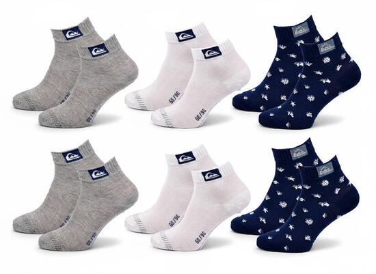 Quiksilver Pack de Chaussettes Enfant QUARTER Lot 6 Paires Sport