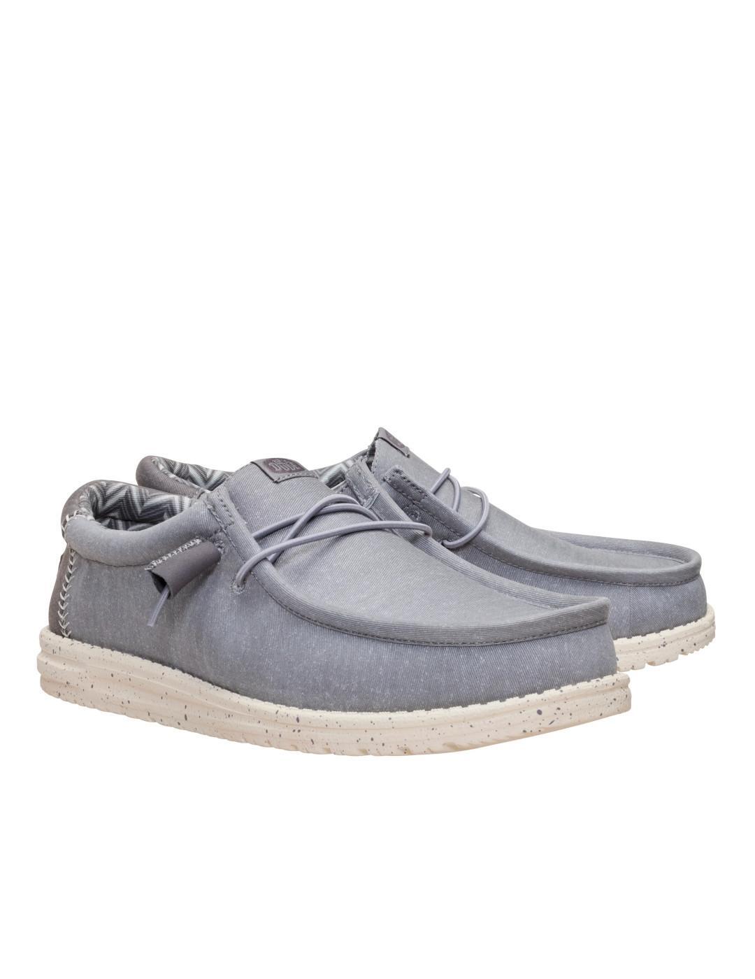 Tênis para Homem Hey dude Wally stretch canvas Cinza. 3/7