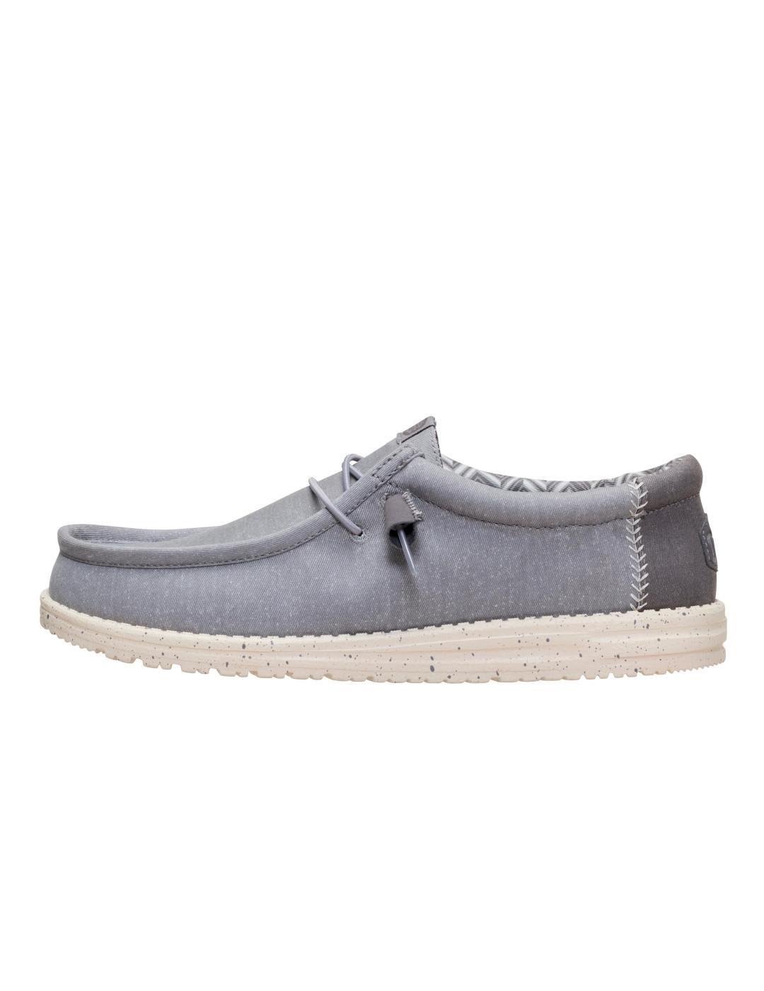 Tênis para Homem Hey dude Wally stretch canvas Cinza. 2/7