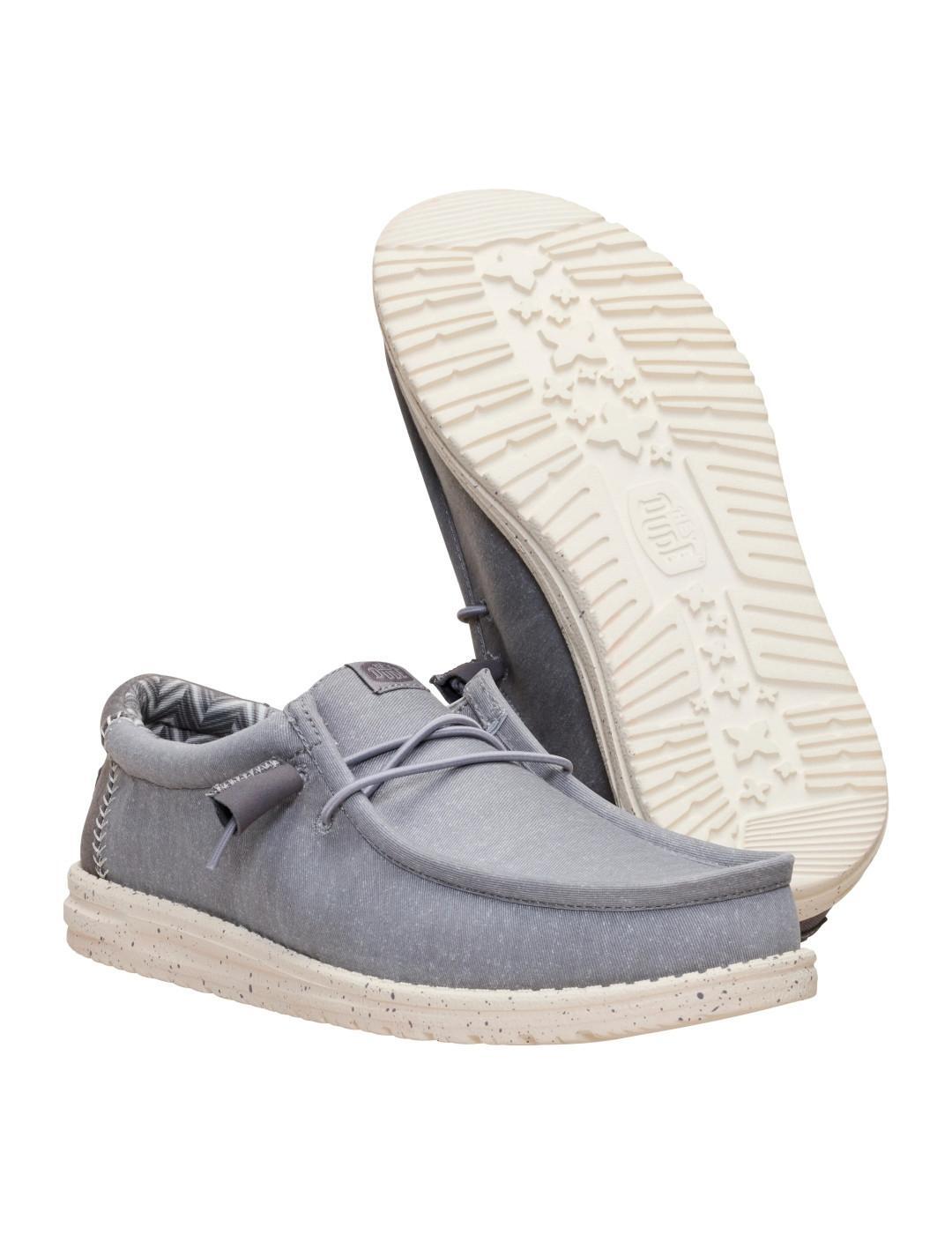 Tênis para Homem Hey dude Wally stretch canvas Cinza. 4/7