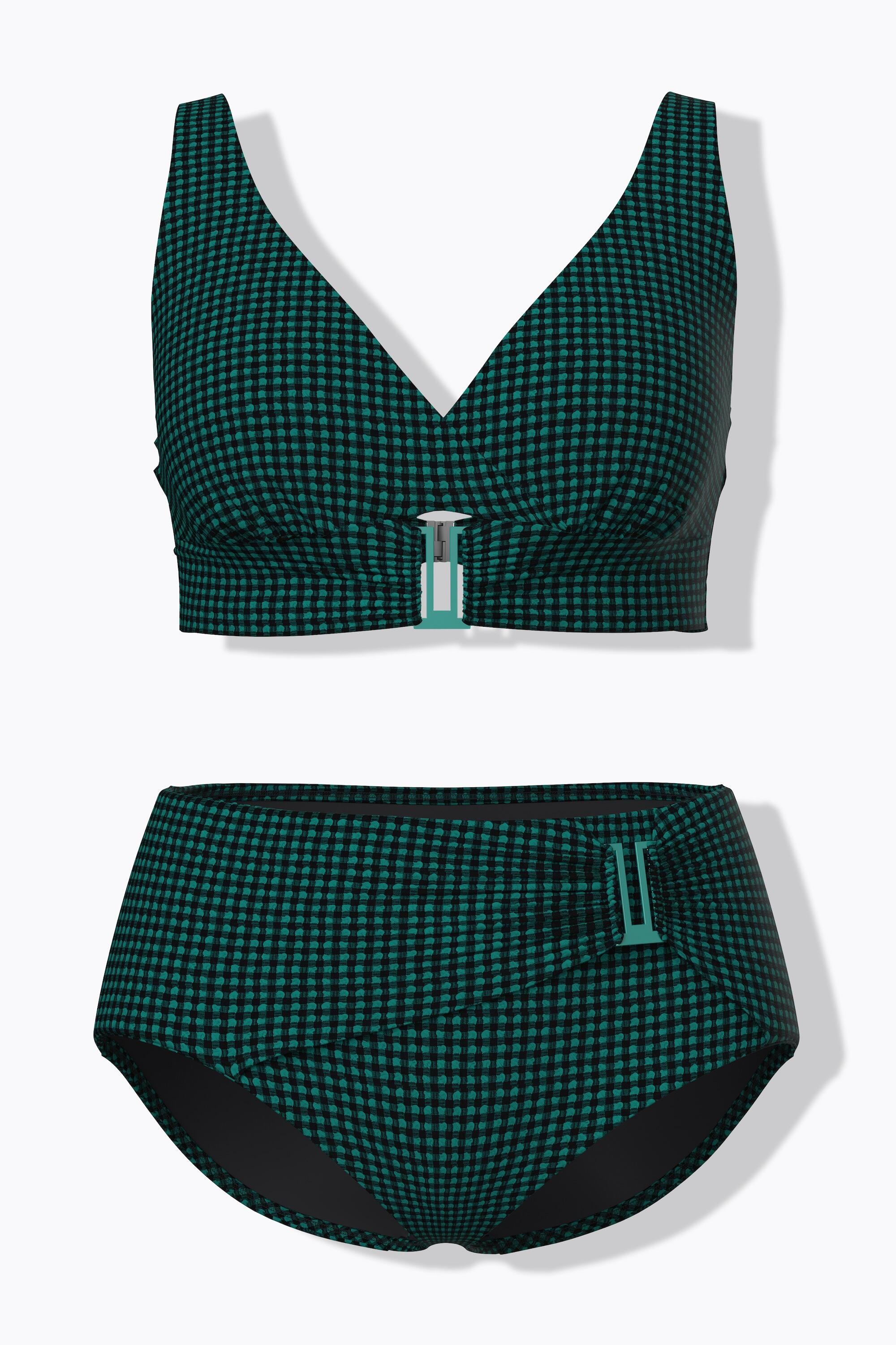 Dames Bikini ruiten zachte cups siergesp powermesh-voering 7/7