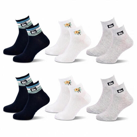 Quiksilver Pack de Chaussettes Homme QUARTER Lot 6 Paires Sport