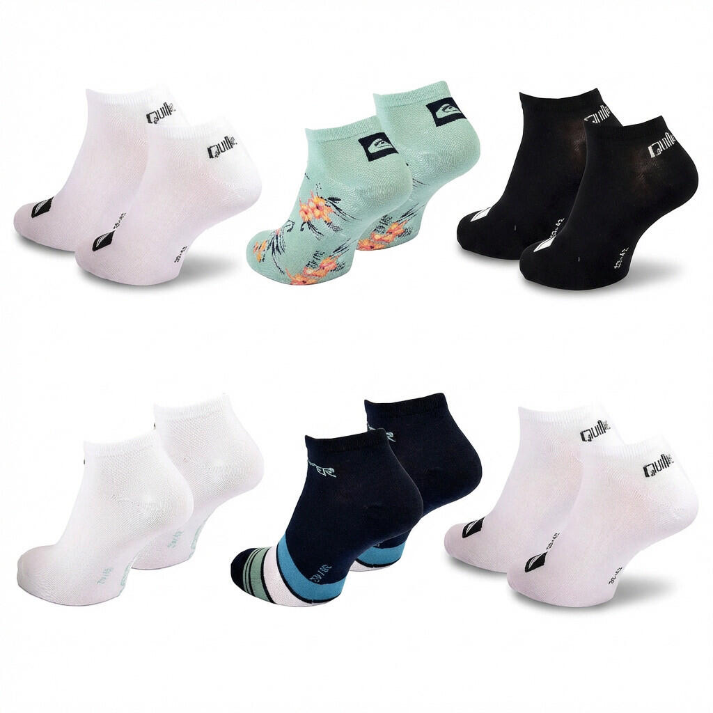 Quiksilver Conjunto de Meias para Homem SNEAKER Lote de 6 Pares Desporto 4/7