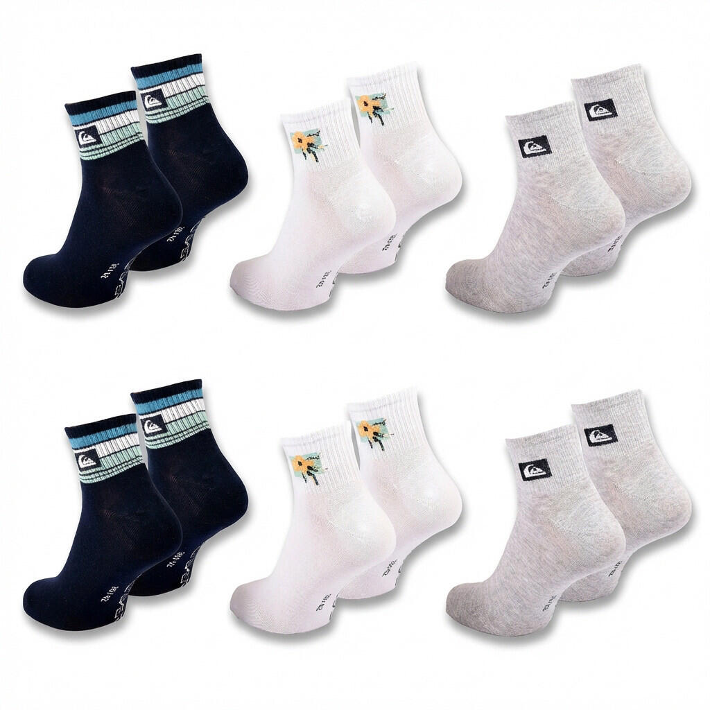 Quiksilver Pack de Chaussettes Homme QUARTER Lot 6 Paires Sport 4/7