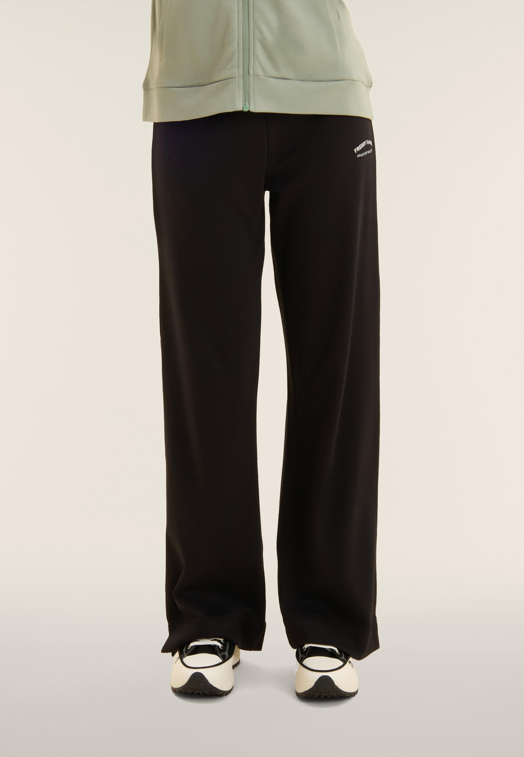 Tuta con zip e collo alto, pantaloni wide leg 5/5