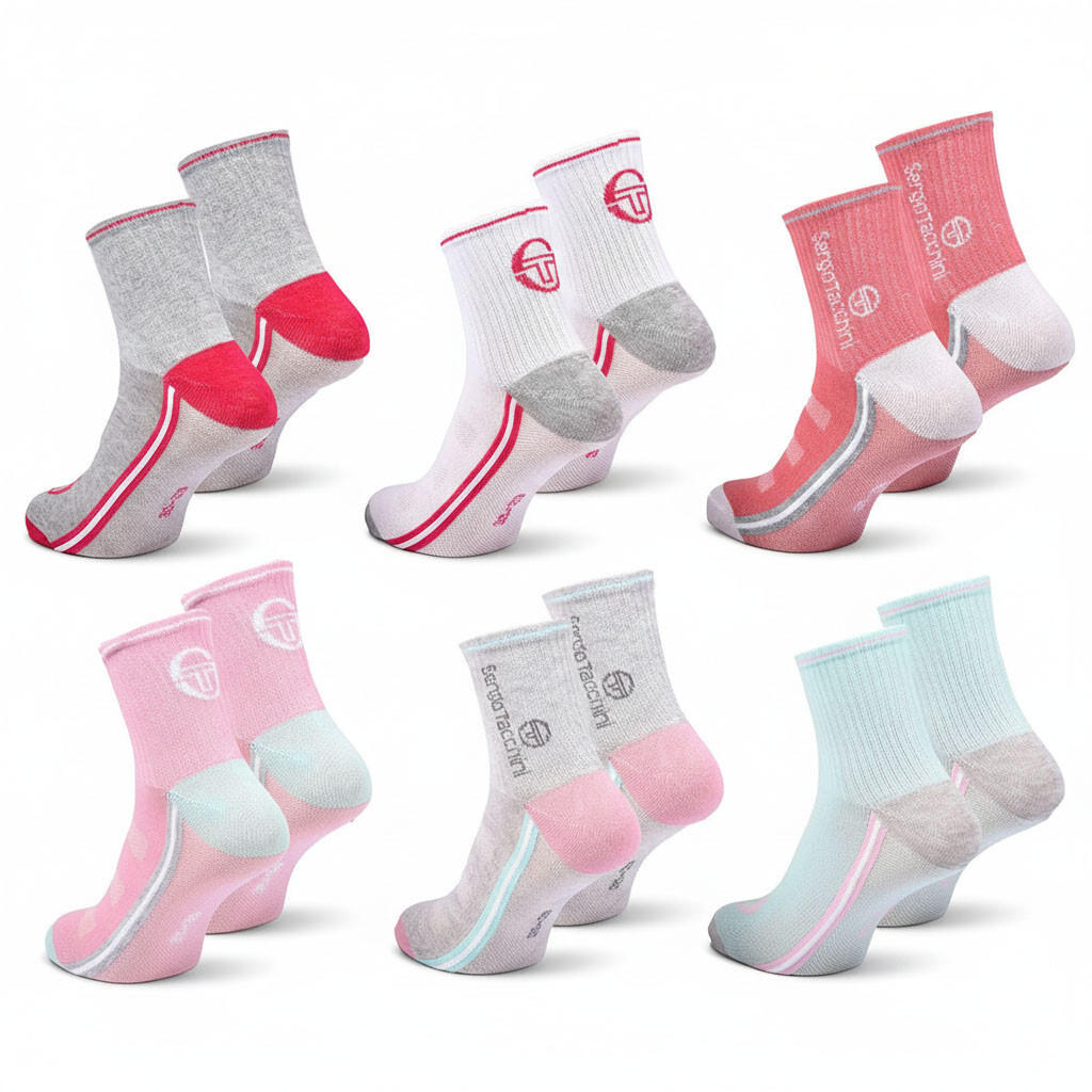Sergio Tacchini Pack Calcetines cortos para niña Quarter Lote de 6 3/7
