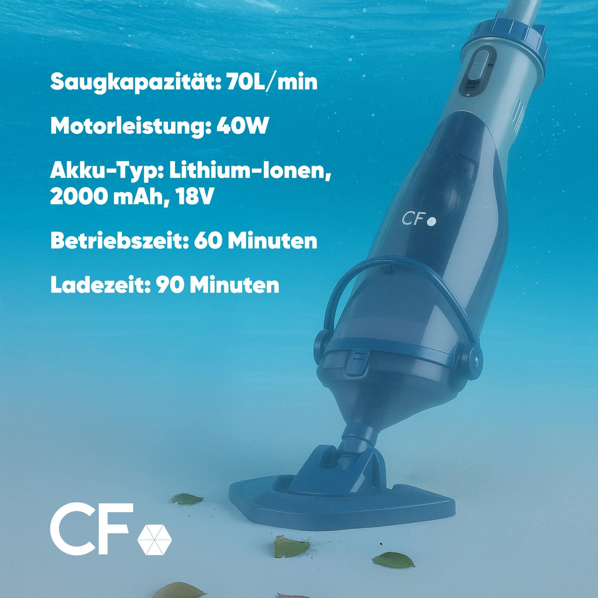 Elektrischer Pool Bodensauger CF 25 CL, inkl. Batterie und Ladegerät,
Teleskopst 2/6