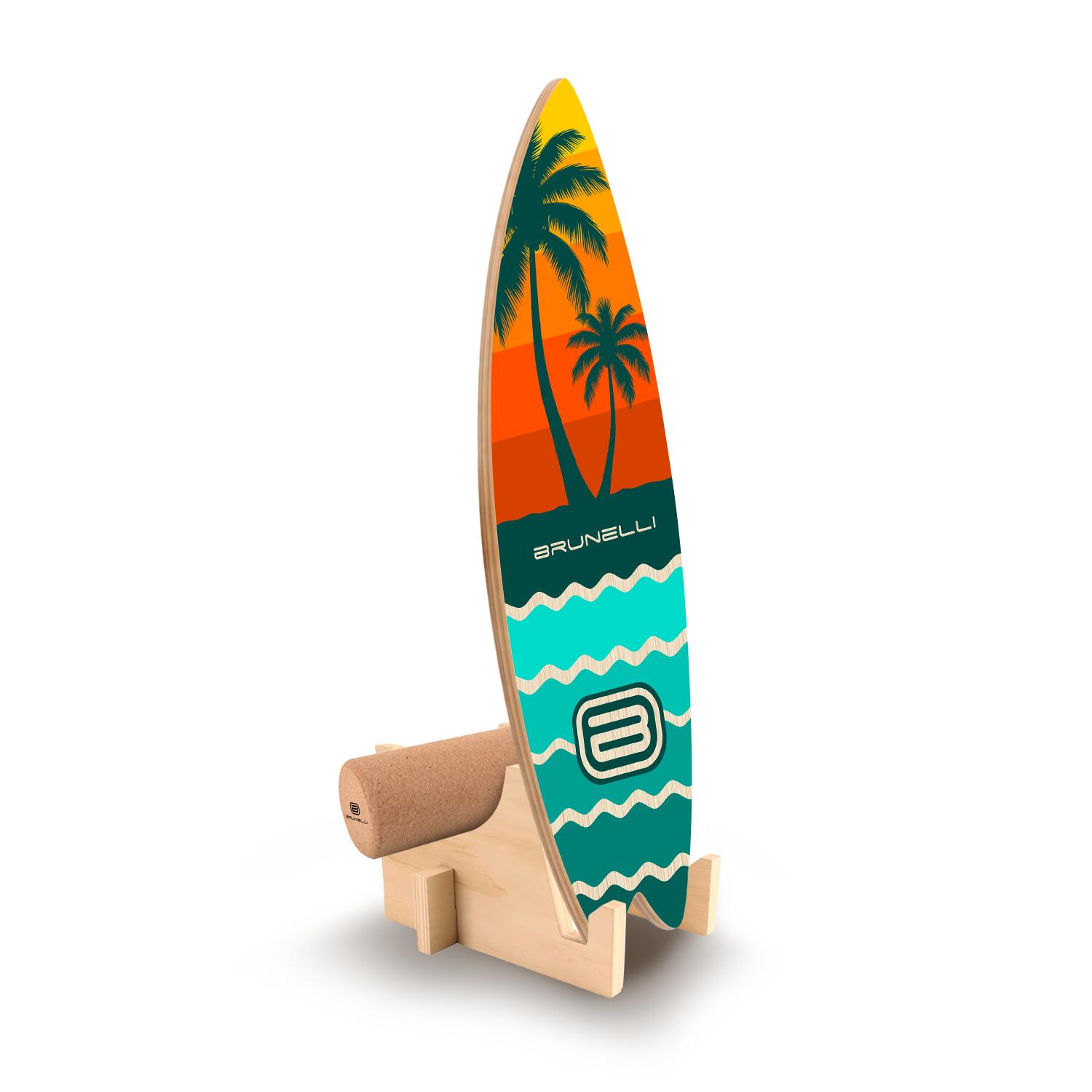 Surfer Balance Board Set mit Korkrolle & Halbkugel – Komplettset 5/6